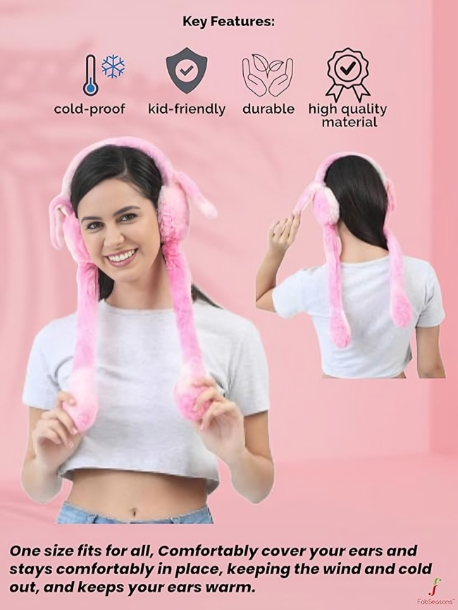 Fluffy Rabbit Ear Earmuffs for Girls & Boys